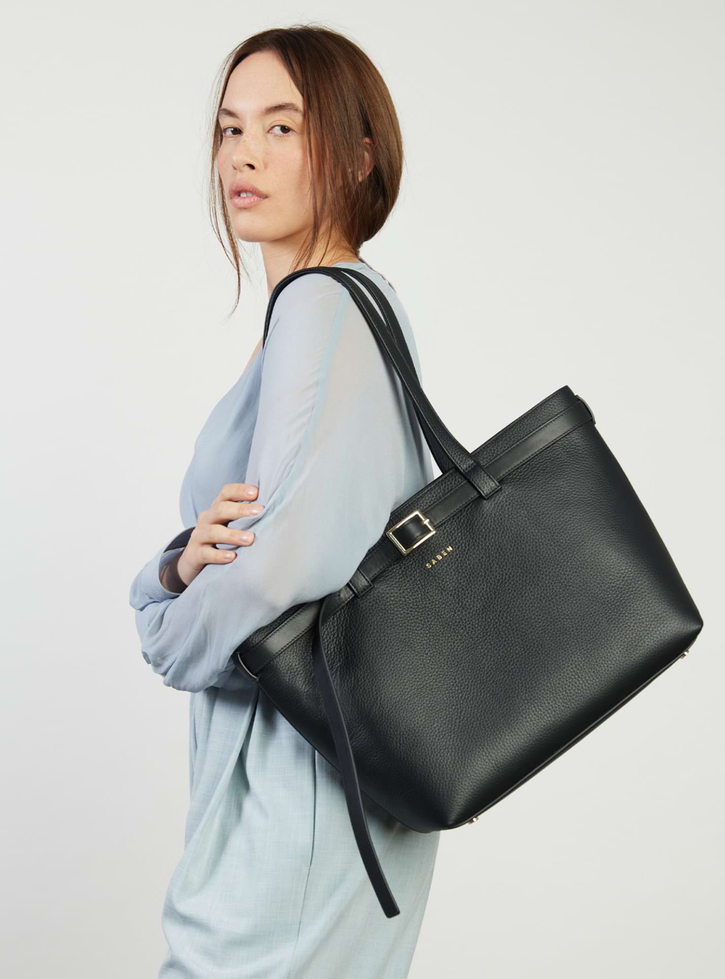 Tabby Shoulder Bag Black + Bronze