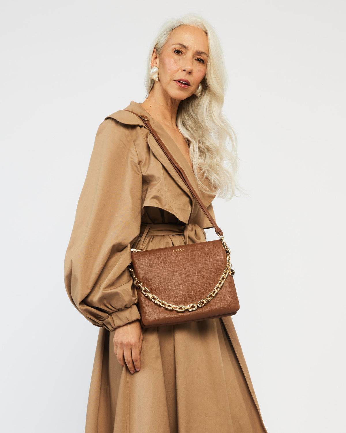 Matilda Crossbody Tan + Chunky Chain